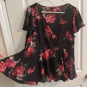 Torrid black and floral blouse 00